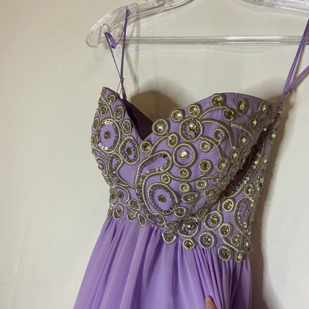 SLEEVELESS LILIAC PROM DRESS - Picture 2 of 5